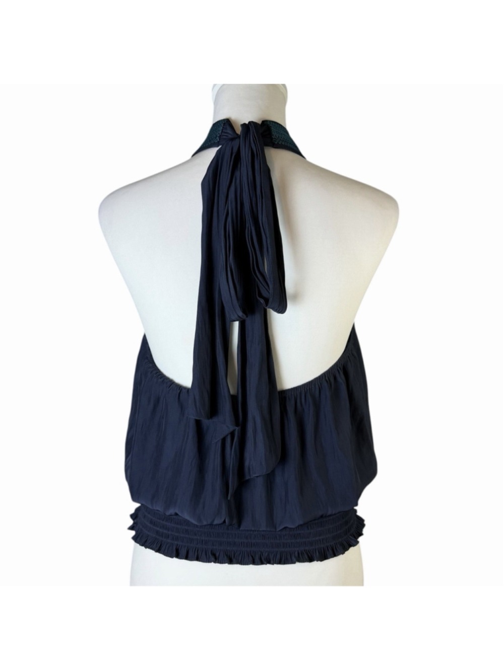 NEW $295 Ramy Brook Women's Cadence Sleeveless Sash Top Sz Small Navy - Picture 4 of 9
